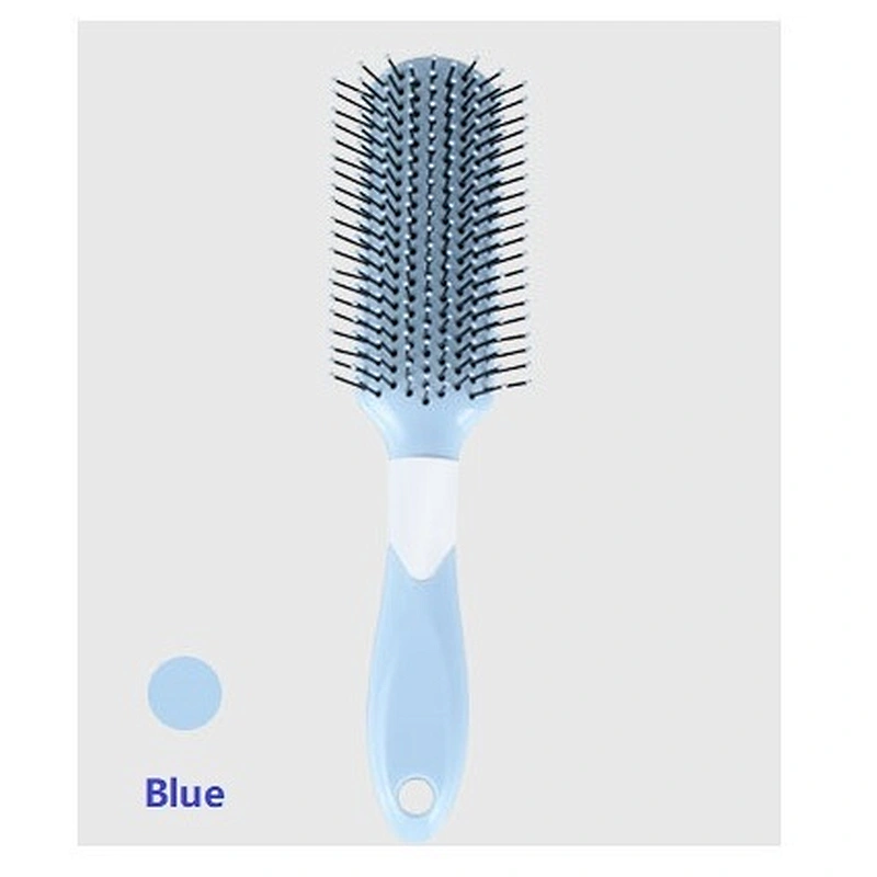 Five Row Antistatic Ball-tipped Hair Nylon Bristle Plastic Comb Massage Styling Hair Paddle Brush For Women