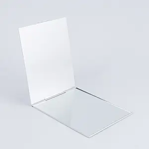 Wholesale Custom Logo Single Side Cosmetic Mirror Makeup Folding Square Metal Custom Pocket Makeup Mirror