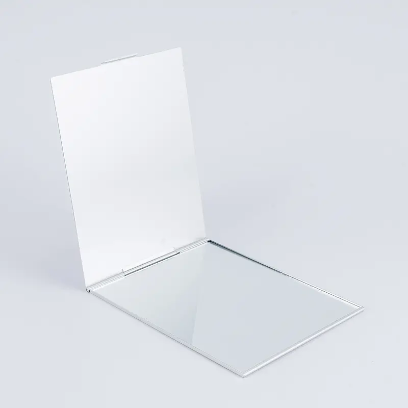 Wholesale Custom Logo Single Side Cosmetic Mirror Makeup Folding Square Metal Custom Pocket Makeup Mirror
