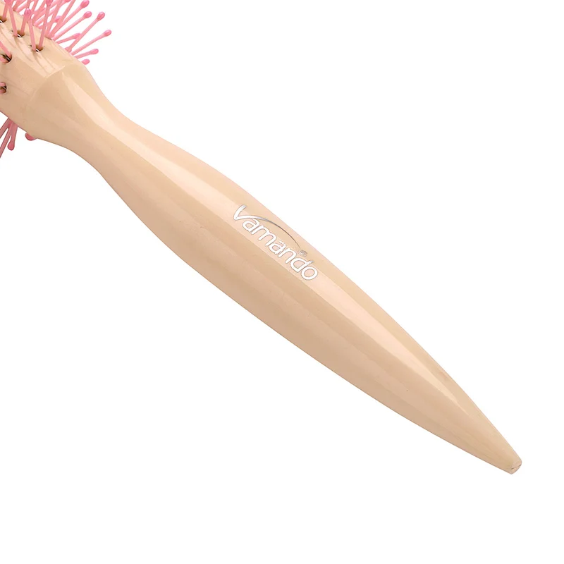 Wholesale Cylinder Rolling Plastic Massage Scalp Round Handle Comb Straight Hair Curls Barber Shop Household