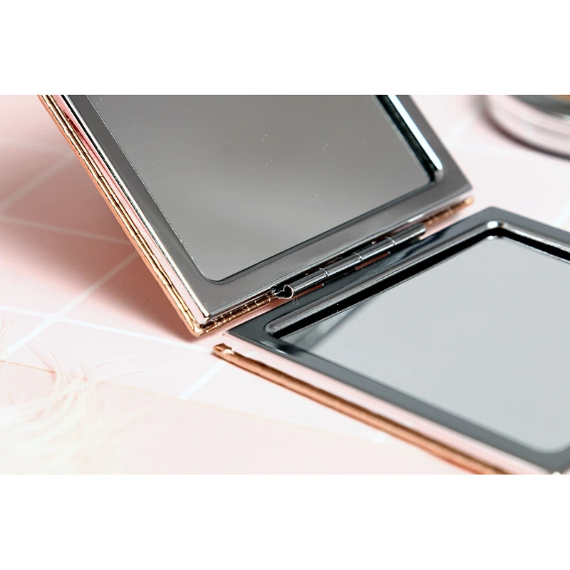 Wholesale 2022 Custom Cute Cartoon Pocket Mirror With Pu Leather Personalized Makeup Double Sided Pocket Mirror