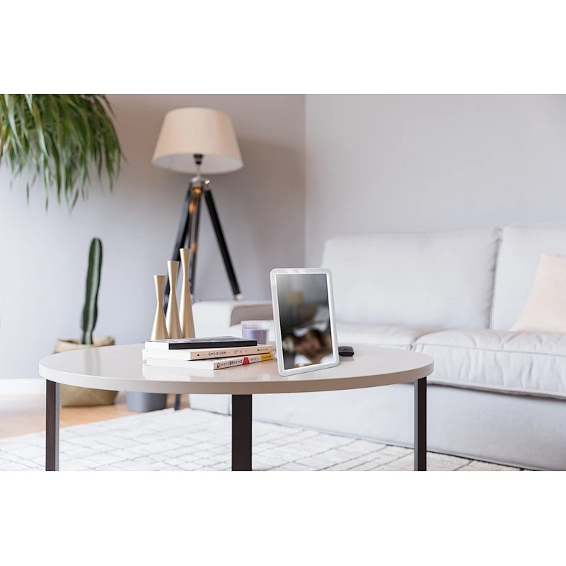 Small Plastic Vanity Standing Makeup Mirror OEM Concise Table Mirror Square Self Single Side Make-Up Table Make Up Mirror