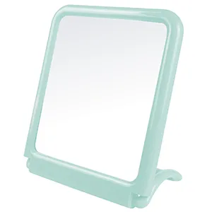OEM Concise Table Mirror Small Plastic Vanity Standing Makeup Mirror Square Self Single Side Make-Up Table Make Up Mirror