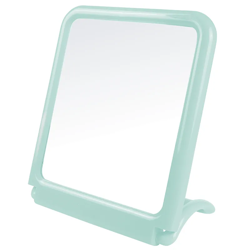 OEM Concise Table Mirror Small Plastic Vanity Standing Makeup Mirror Square Self Single Side Make-Up Table Make Up Mirror