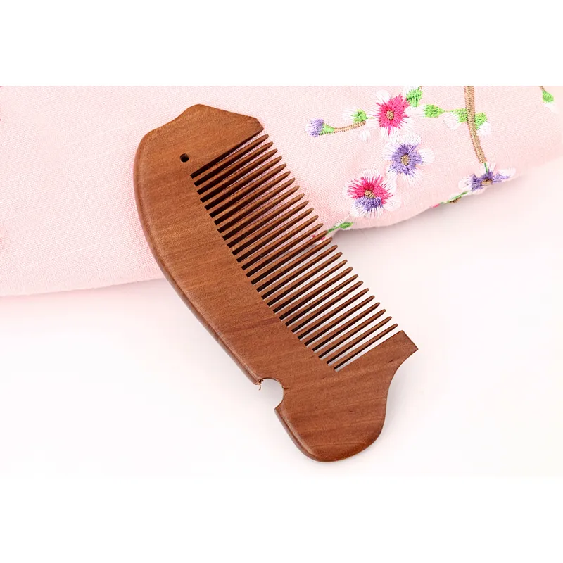 Wholesale Private Label Wooden Bamboo Travel Pocket Anti Static Combs Engraving Logo Customized Salon Hair Cutting Comb Barber