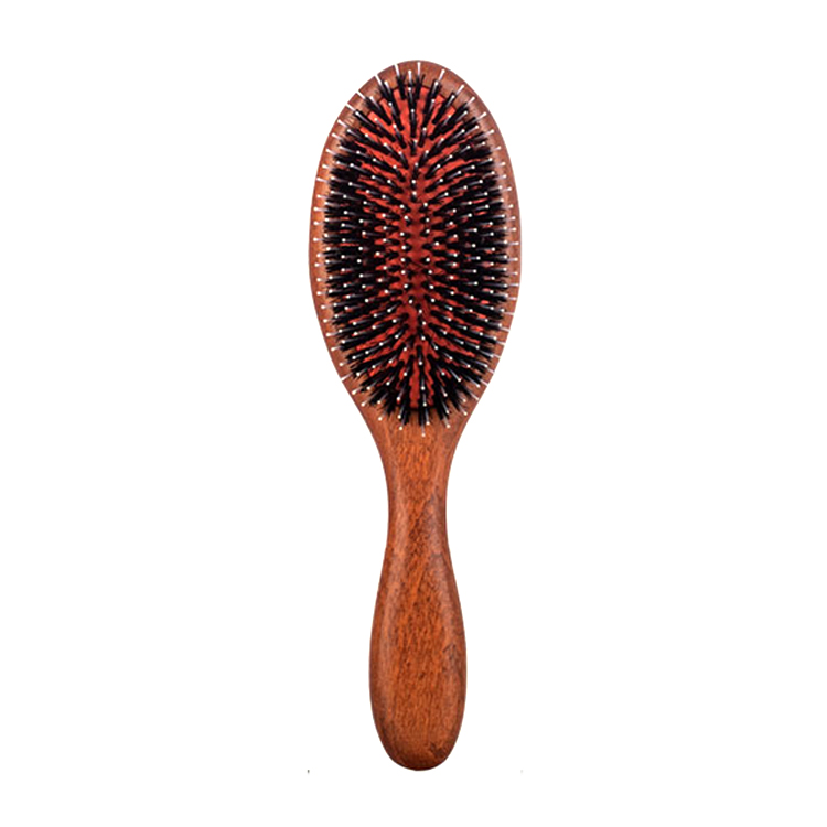 2022 New Design Custom Silicone Rubber Pad Hair Brush Boar Bristles Anti Static Wooden Hair Brush
