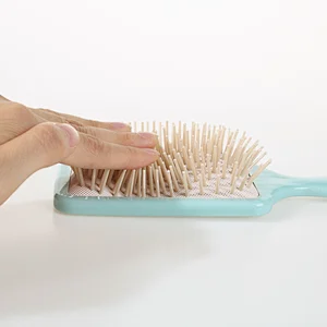 Non-deformation Soft Nylon Bristle Plastic Comb Massage Styling Hair Paddle Brush For Thick Hair Barber Cutting