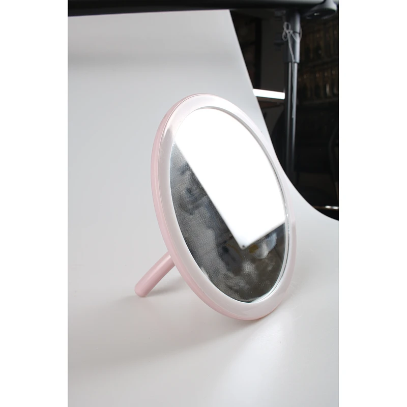 Wholesale Private Label Custom Logo Fancy Round Shape Bedroom Mirror Plastic Folding Desktop Makeup Mirror