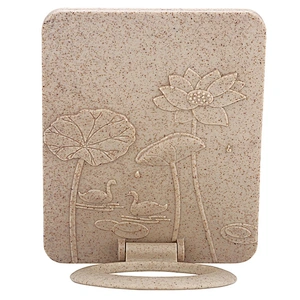 Wholesale Private Label Hot Sale Popular Private Label Plastic Square Shape Hand Makeup Mirror With Stand