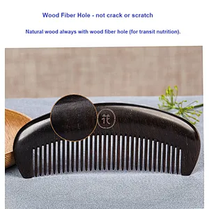 Good Quality Wooden Hair Brush Comb Set Portable No Handle Natural Personalised Blackwood Wooden Comb For Hair