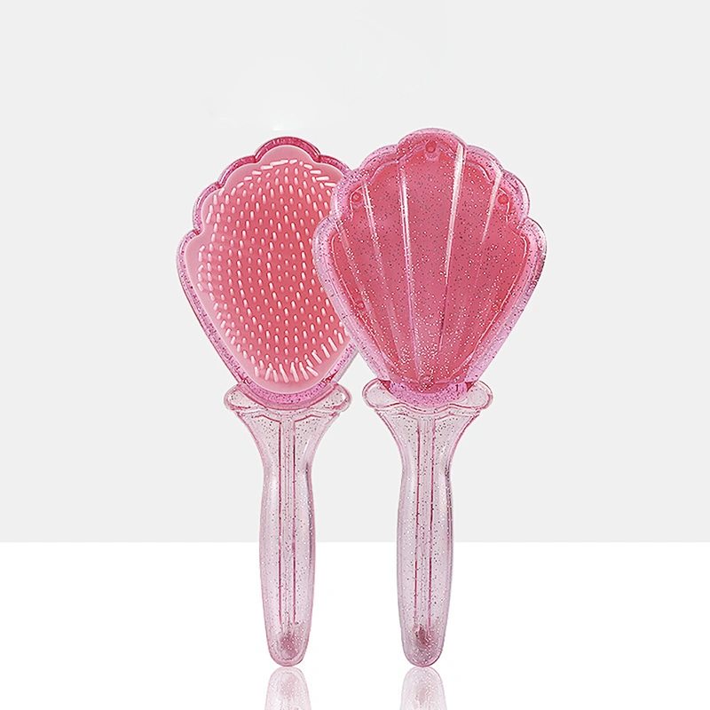 Eco-friendly Biodegradable Plastic Needle Air Bag Massage Shell Shape Comb Plastic Comb For Barber Hair Cutting