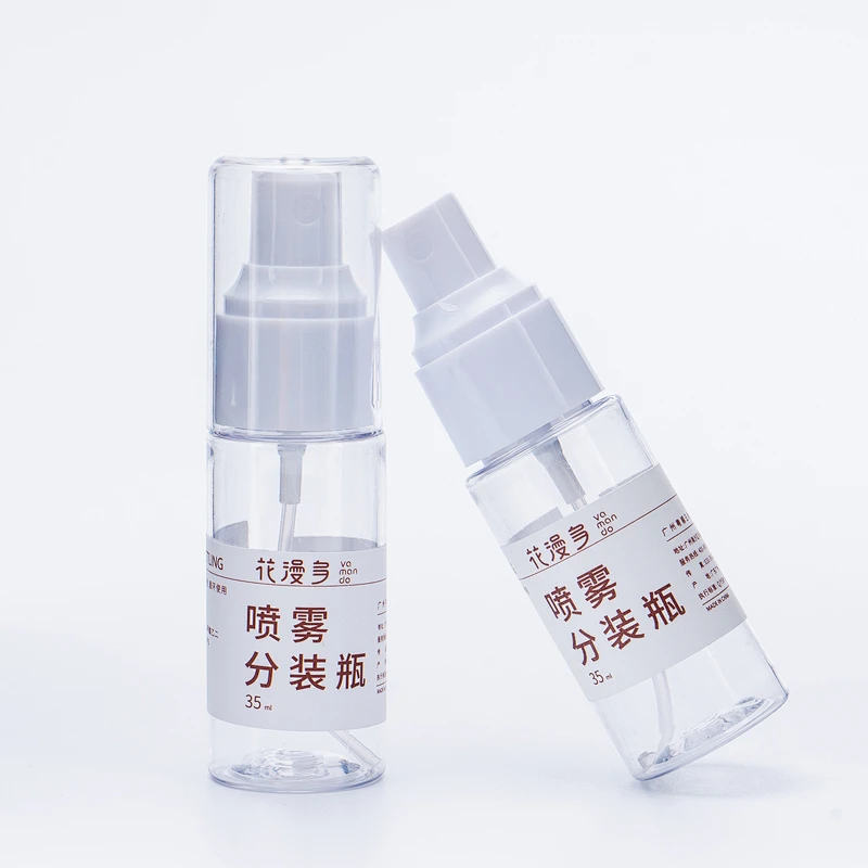 Wholesale Empty Plastic Spray Bottles Empty White and Clear Alcohol Refillable Plastic Spray Bottle With Fine Mist Sprayer