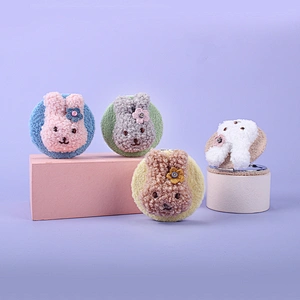 Handheld Travel Pocket Makeup Mirror Double Side Round Warmth Rabbit Head Round Pocket Portable Mirror