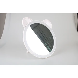 2022 New Style Luxury Cat Shape Plastic Frame Table Round Single Side Mirror Bright Beauty Dressing Table Mirror