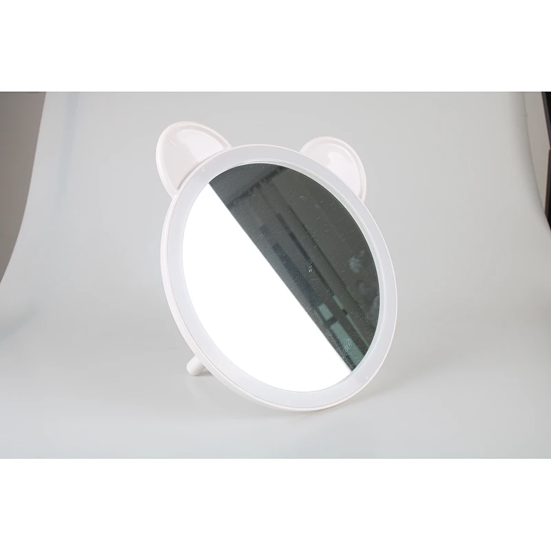 2022 New Style Luxury Cat Shape Plastic Frame Table Round Single Side Mirror Bright Beauty Dressing Table Mirror