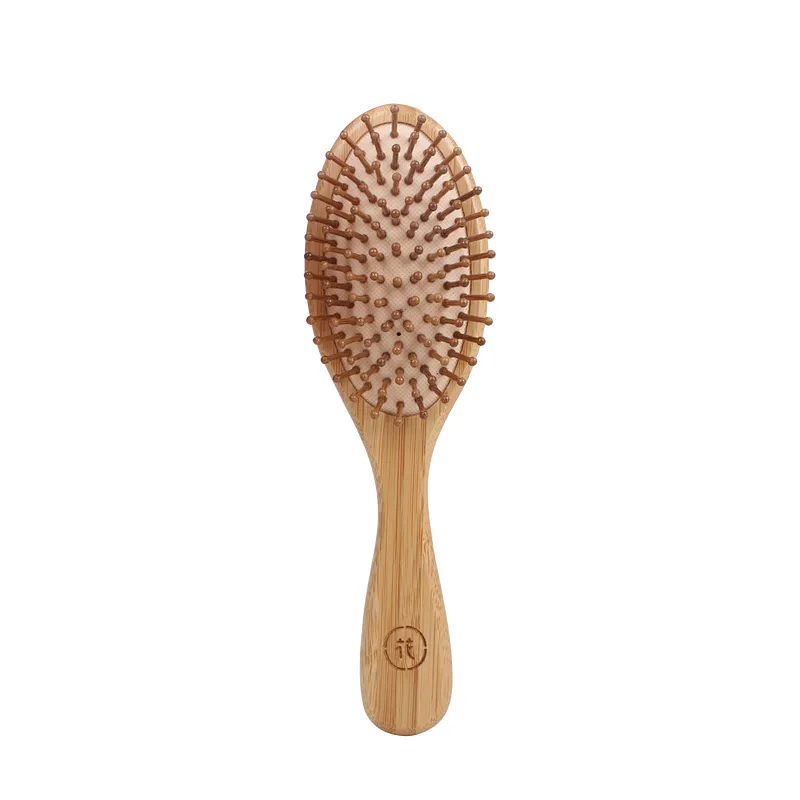 Wholesale Private Label Handle Airbag Hair Brush Hairbrush Airbag Round Wooden Handle Scalp Massage Comb
