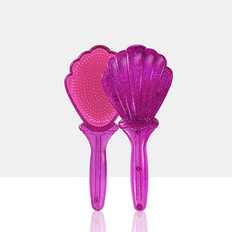 Eco-friendly Biodegradable Plastic Needle Air Bag Massage Shell Shape Comb Plastic Comb For Barber Hair Cutting