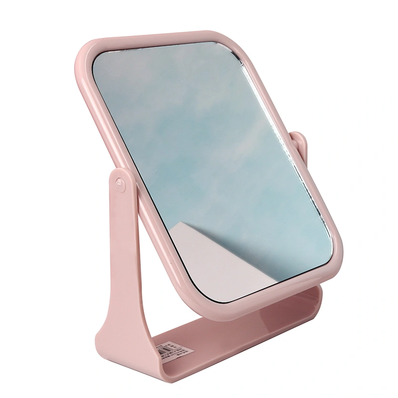 Custom Logo Makeup Plastic Magnification Double Standing Makeup 360 Degree Rotating Table Mirror For Makeup