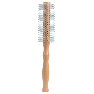 Big Discount Ergonomic Wood Handle Nylon Bristle Roller Hairbrush For Dry And Style Curl Hair For Barber Hair Cutting