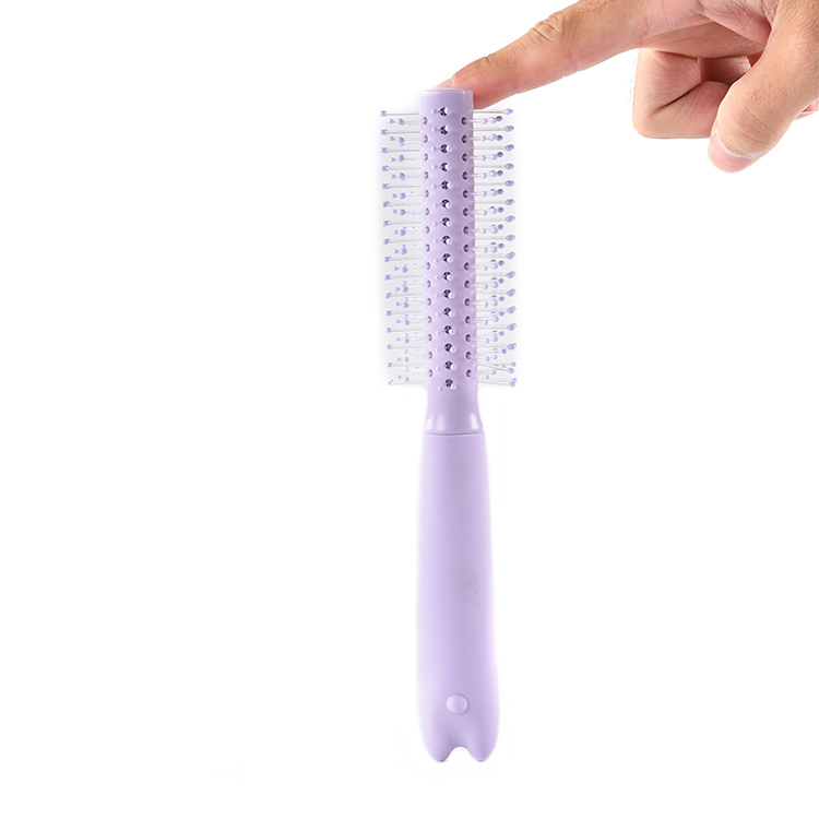 Barber Shop Household Cylinder Rolling Plastic Massage Scalp Round Handle Curling Styling Comb Straight Hair Curls