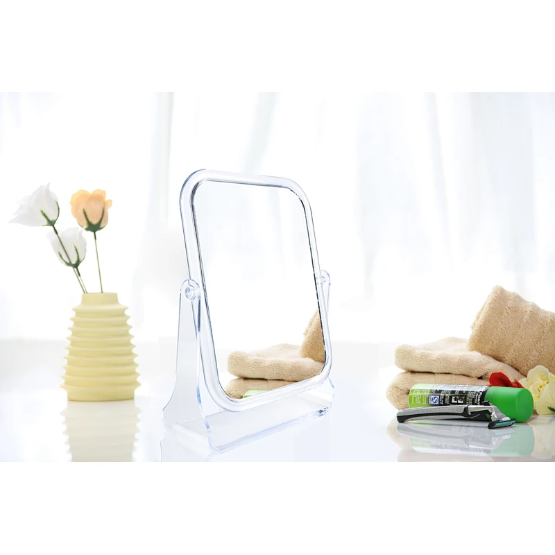 Wholesale Private Label Ps Lens Portable Double Side Square Table Custom Logo Makeup Mirror