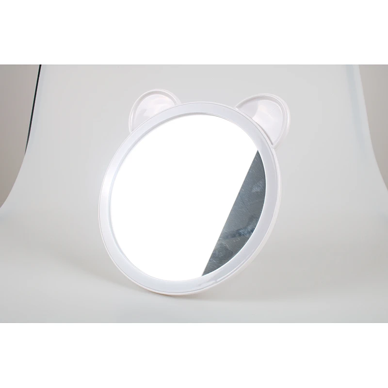 2022 New Style Luxury Cat Shape Plastic Frame Table Round Single Side Mirror Bright Beauty Dressing Table Mirror