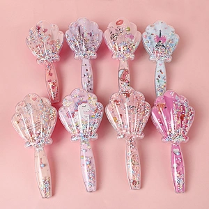 Eco-friendly Detangling Massage Colorful Plastic Hair Comb Brush Plastic handle hair brush set with customized logo