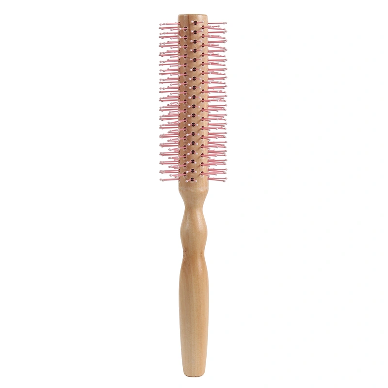 2022 New Style Wholesale Color Bristles Comfortable Wood Handle Round Styling Hairbrush For Wave Hair