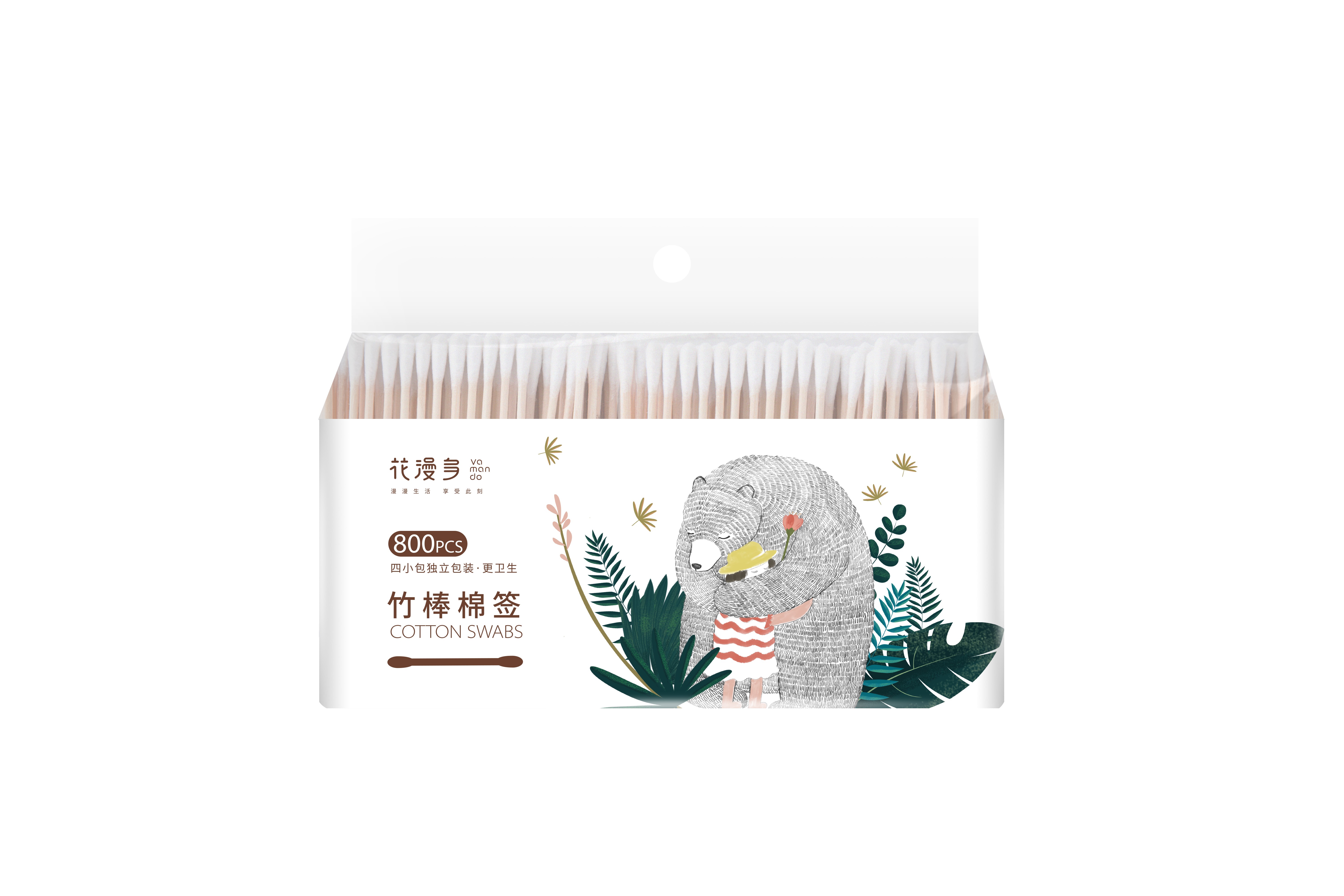 Wholesale Private Label Buds Manufacturer Cheap Bamboo Stick Ear Cleaning Cosmetic Pure Cotton Swabs