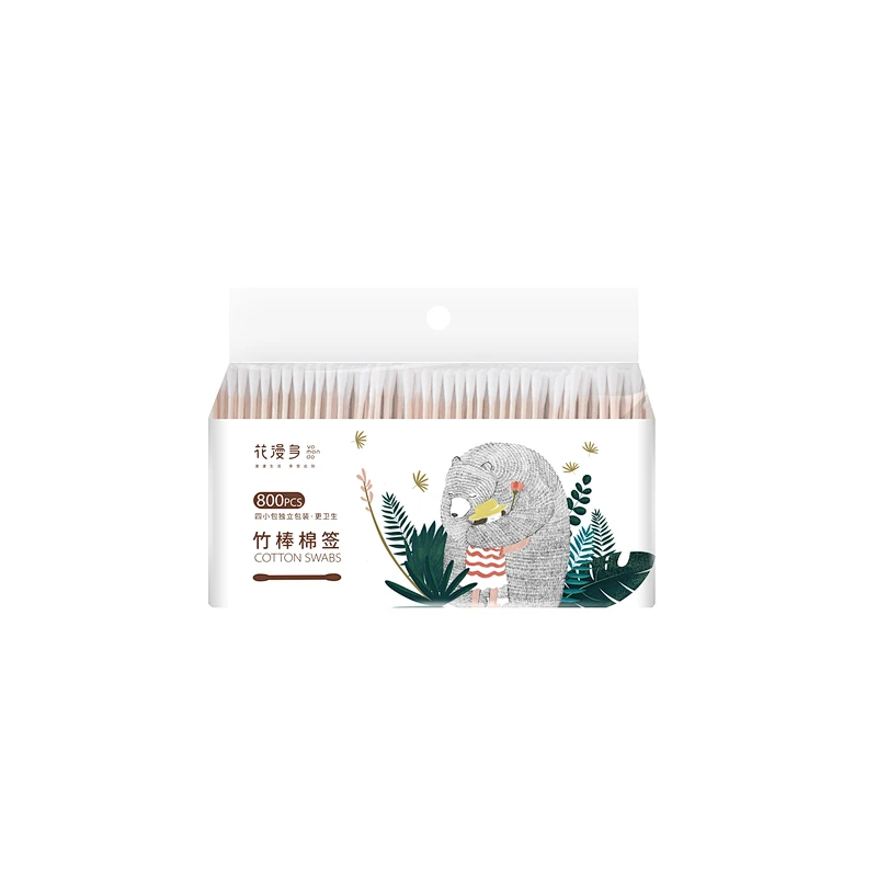 Wholesale Private Label Buds Manufacturer Cheap Bamboo Stick Ear Cleaning Cosmetic Pure Cotton Swabs