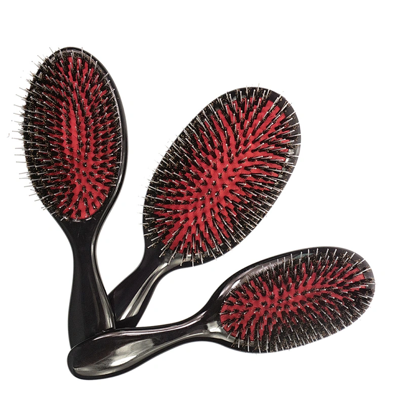 New Design Professional Electroplating Wig Hair Brush Hair Extension Brush Boar Bristle Nylon Pin Detangling Hair Brush