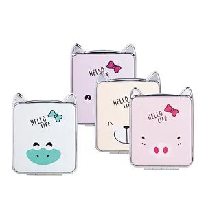 Wholesale 2022 Custom Cute Cartoon Pocket Mirror With Pu Leather Personalized Makeup Double Sided Pocket Mirror