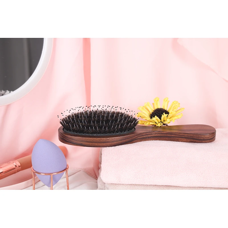 High Quality Wholesale Custom Soft Boar Bristle Hair Brush Household Hairdressing Nylon Massage Hair Comb