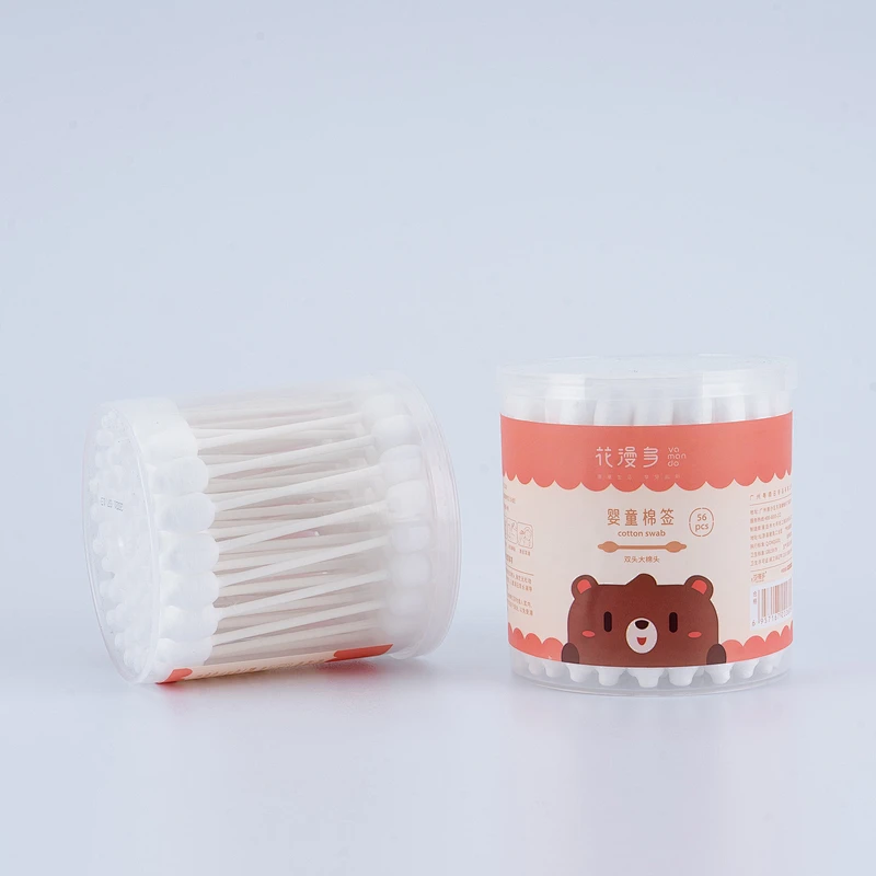 Wholesale Fabrication Disposable Eco-Friendly Double Pointed Heads Cotton Swab Paper Stick Cotton Ear Buds