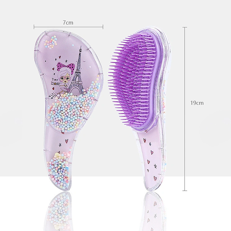 Private label Wide Tooth Hair Comb Detangling Cartoon Durable High Quality Care Hand Grip Brush For Barber Hair Cutting