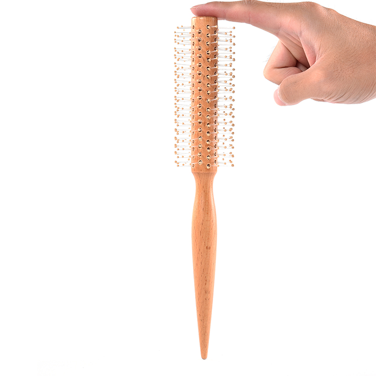 Wholesale Spot Hair Profesional Hair Round Beauty Makeup Handle Fluffy Shape Wooden Personalised Curl Comb