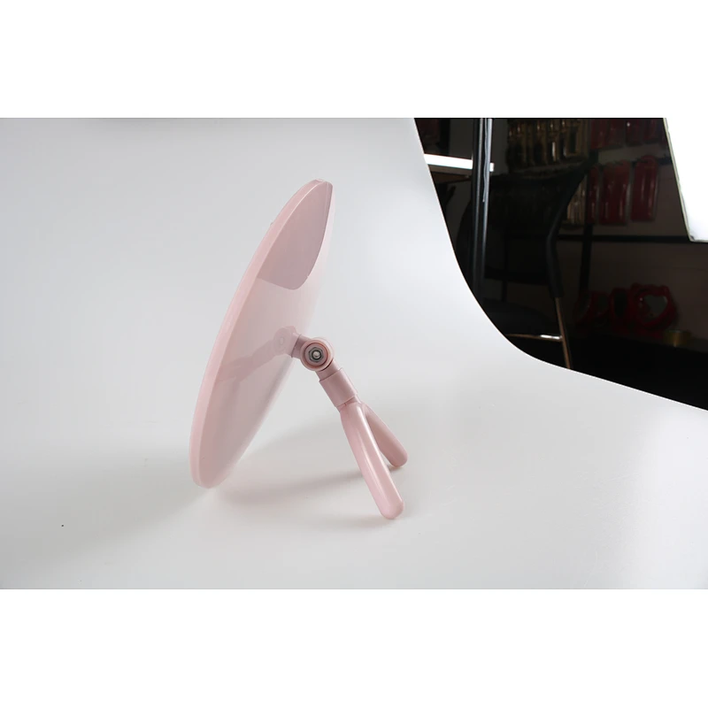 Wholesale Private Label Custom Logo Fancy Round Shape Bedroom Mirror Plastic Folding Desktop Makeup Mirror