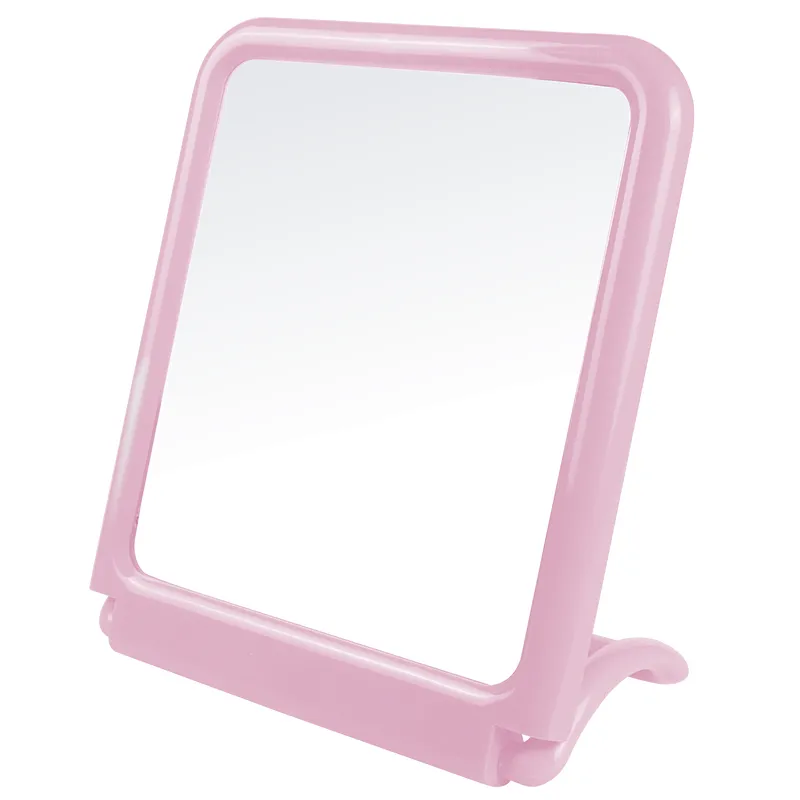 OEM Concise Table Mirror Small Plastic Vanity Standing Makeup Mirror Square Self Single Side Make-Up Table Make Up Mirror
