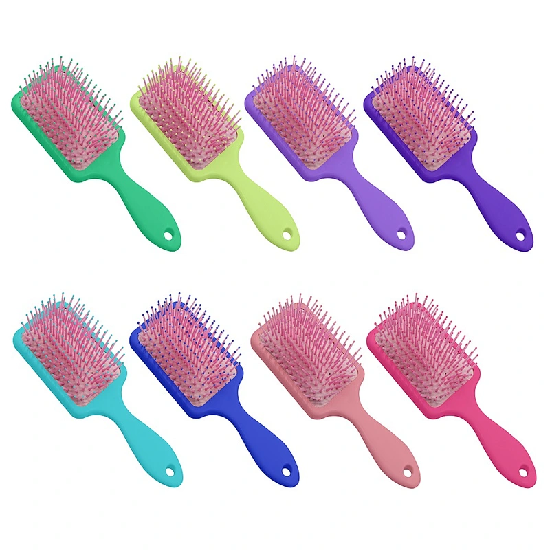 Non-deformation Soft Nylon Bristle Plastic Comb Massage Styling Hair Paddle Brush For Thick Hair Barber Cutting