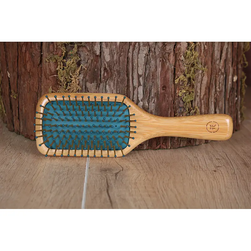 Paddle Hair Detangling Brush Bamboo Wood Air Cushion Brush Bamboo Bristle Paddle Brush For Barber Hair Cutting Set