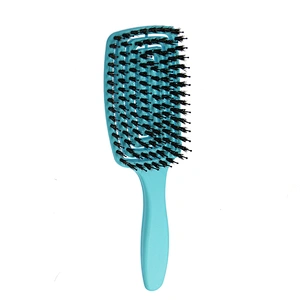 Wholesale Scalp Massager Customized Logo Women Plastic Curly Straightener Massage Comb Detangling Hair Brush