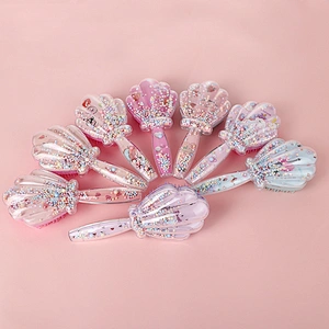 Eco-friendly Detangling Massage Colorful Plastic Hair Comb Brush Plastic handle hair brush set with customized logo
