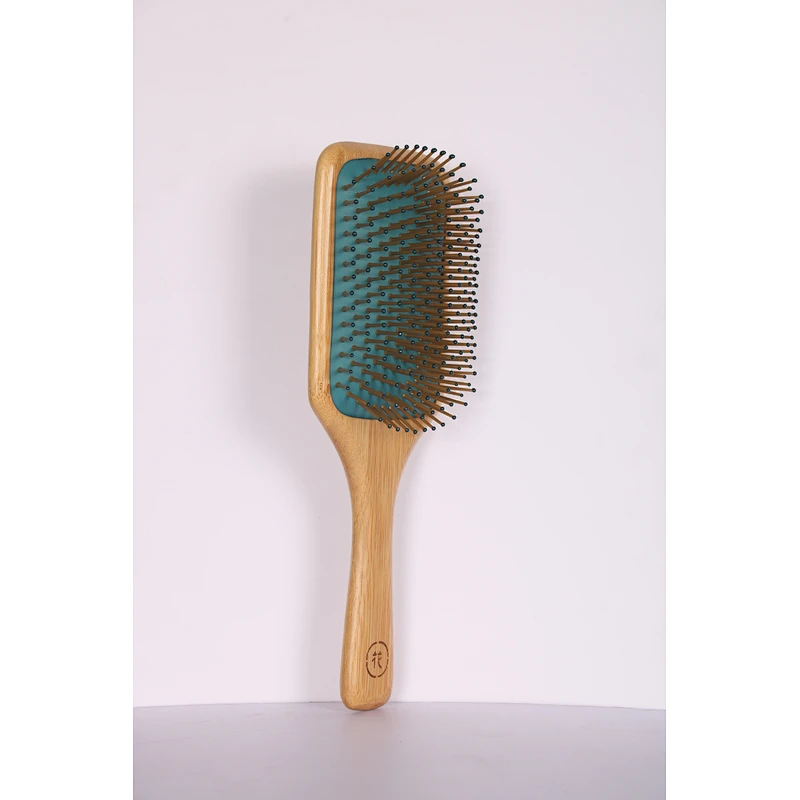 Paddle Hair Detangling Brush Bamboo Wood Air Cushion Brush Bamboo Bristle Paddle Brush For Barber Hair Cutting Set