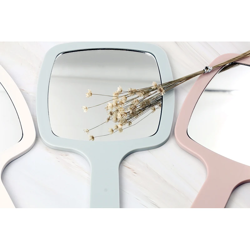 Small Plastic Vanity Standing Makeup Mirror OEM Concise Table Mirror Square Self Single Side Make-Up Table Make Up Mirror