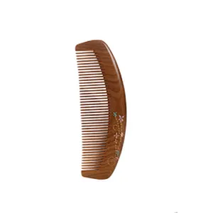 Good Quality Fineness Classical Hair Massage Brush Handmade 100% Natural Green Sandalwood Hair Comb For Barber Hair Cutting