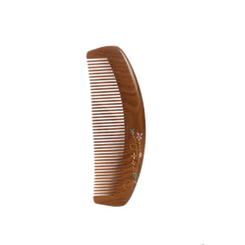 Good Quality Fineness Classical Hair Massage Brush Handmade 100% Natural Green Sandalwood Hair Comb For Barber Hair Cutting
