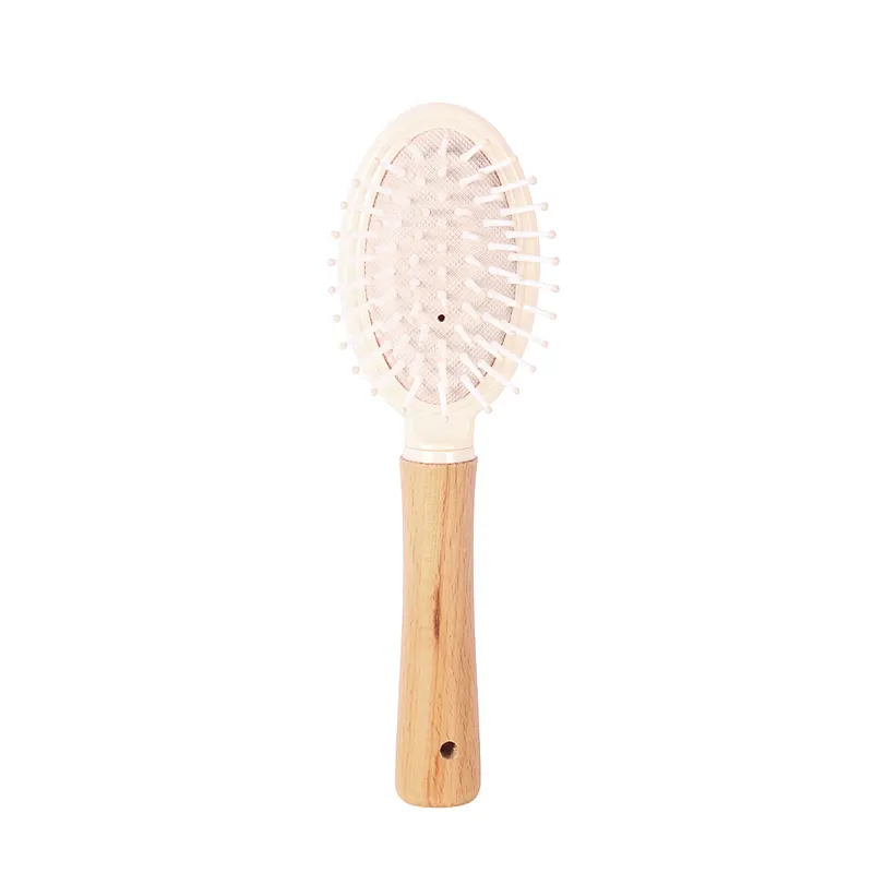 Best Detangling Natural Plastic Massage Paddle Round Tip Curly Hair Detangle Brush For Styling Barber Hair Cutting