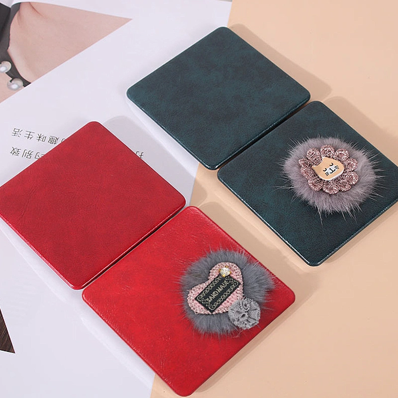 2022 New trendy double sided high definition mini mirror portable sewing pattern travel makeup mirror