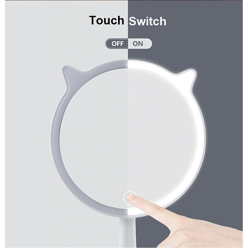 Hot Selling Portable Round Desktop Single Sided Cosmetic Led Light Vanity Makeup Mirror With Natural Led