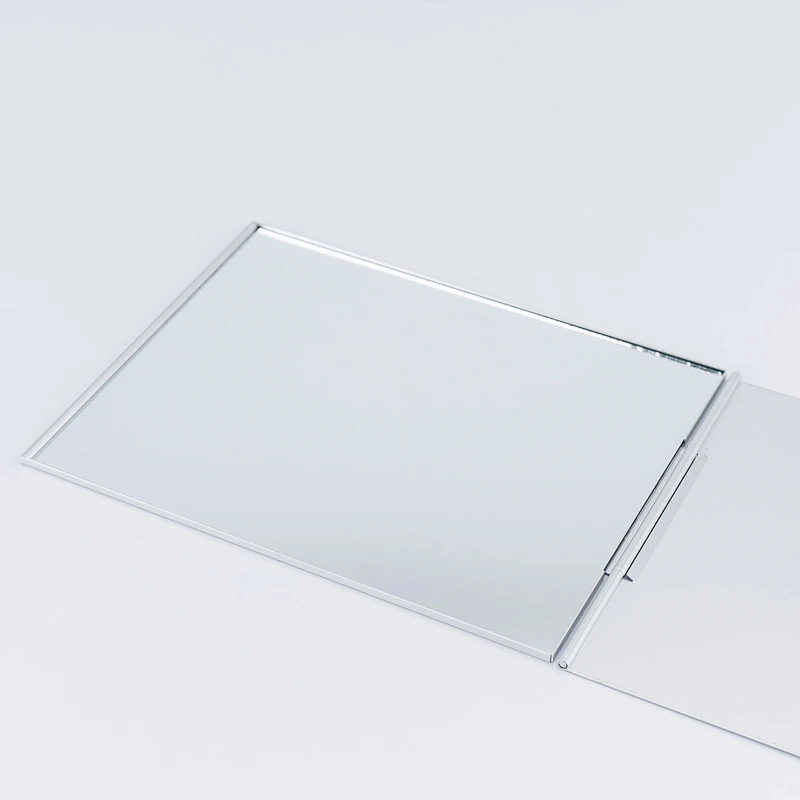 Wholesale Customizable Travel Portable Square Shape One Side Bear Metal Foldable Small Makeup Mirror